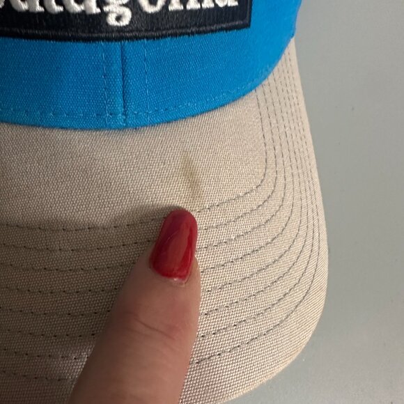 Patagonia hat cap lot of 2 Box Logo Ridge Gray & Blue Snapback Outdoors Nature - Picture 8 of 9